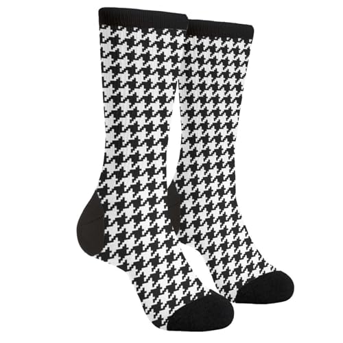 GJLNTRF Houndstooth Novelty Crew Socks Casual Crazy Funny Dress Socks For Women Men Teens Gift
