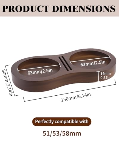 Image of Tamping Station, Walnut Espresso Tamping Station, Espresso Accessories Organizer Compact Coffee Tamper Holder Coffee Maker Tool