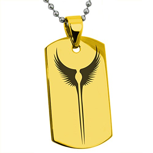 Chapado en Oro Acero Inoxidable Ascenso de la Valquiria Grabado Placa de Identificación del Colgante