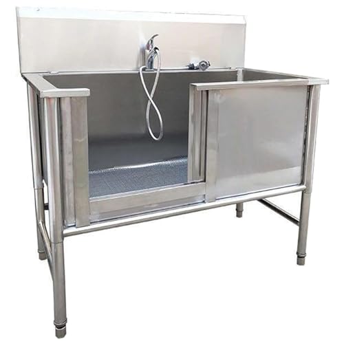 Dog Summer Paddling Pool 135 * 70 * 90cm,Dog Washing Pool Stainless Steel, Thickened Beauty Cleaning Pet Bathing Pool Cats And Dogs Universal Pet Shop Special Bathing Pool