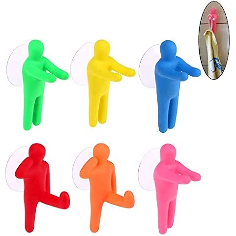 Hpamba Cartoon Toothbrush Holder Mounted Hook Without Drilling Wall Hooks Children for Kitchen Kids Creative Toothbrush Holders Hook Razor Sucker Wall Holder Suction Antibacterial Hooks 6 Pieces Cover