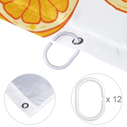 Rideau de douche orange vif et vert citron grand format