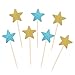 Pistha 50 Pcs Star Cupcake Toppers Glitter Twinkle Star Cupcake Picks for Wedding Baby Shower Birthday Party (Gold & Silver)