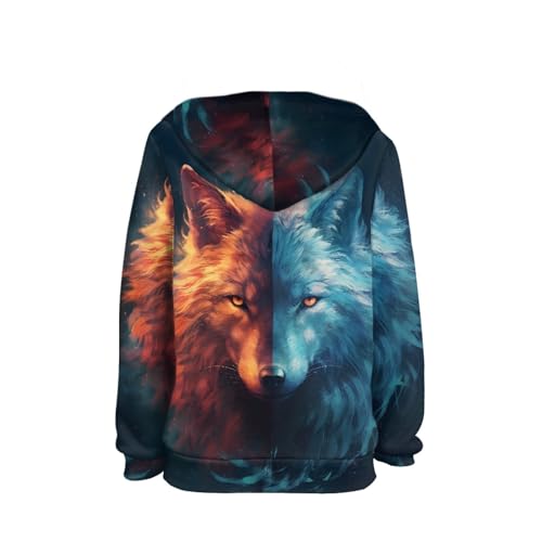 Image of GLUDEAR Teen Boys Girls Novelty Animal Galaxy Hoodies Sweatshirts Pullover