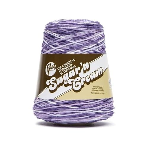 Lily Sugar N Cream Cones Purple Haze Yarn - 1 Pack of 400g/14oz - 100% Cotton - #4 Worsted (Medium) - 674 Yards - Knitting/Crochet