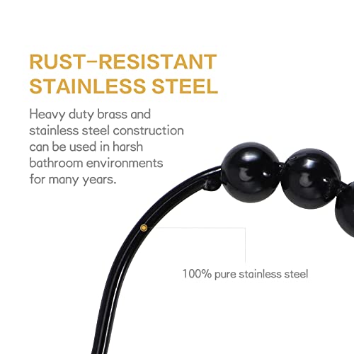 12Pcs Shower Curtain Hooks Rings, Shower Curtain Hooks Rings For Bathroom, Rustproof Metal Shower Curtain Rings For Shower Curtains, Kitchen Utensils, Etc. (Matte Black) #TOP2