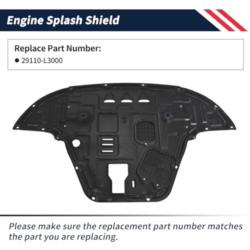 Image of Engine Splash Shield Guard for KIA K5 2021-2025 2026 - Heavy-Duty PVC Skid Plate for Radiator, Engine & Transmission - Easy Installation, Extended Coverage, Maintenance Holes & Vent Design