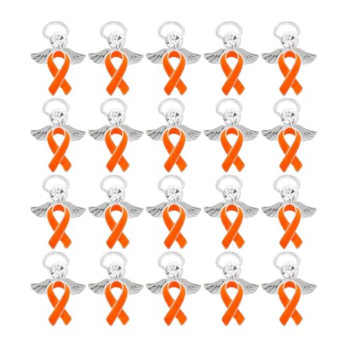 Image of 1 /2 /5 /10 /25 /50pcs Orange Ribbon Awareness Pins for Kidney Cancer, Leukemia, Multiple Sclerosis, Hunger, Gun Violence /Mass Shooting Awareness - Perfect for Support Groups, Gift-Giving, and Fundraisers