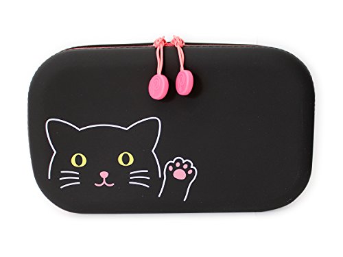 LIHIT LAB PuniLabo Zipper Pen Pouch, Black Cat, Large: 7.5
