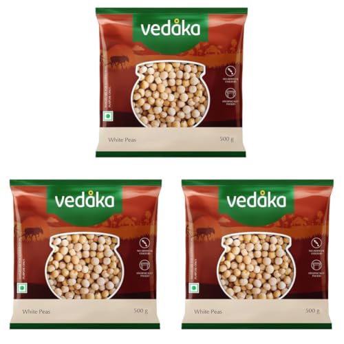 Image of Amazon Brand - Vedaka Premium White Peas, 500g (Pack of 3)