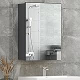 Buildonely Gabinete de pared para baño y cocina con puerta, 16.9 x 22 x 5