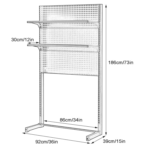 Genérico Estante de Pared para Herramientas con Tablero Perforado para Garaje, Almacenamiento de Brocas, Soportes para Juegos de Llaves, Paneles de Tablero Perforado, Soporte de exhibición independie