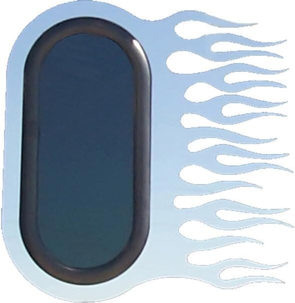Technical Precision Replacement For PETERBILT 379 YEAR 1994 STAINLESS STEEL OVAL VIEW WINDOW TRIM WITH FLAMES