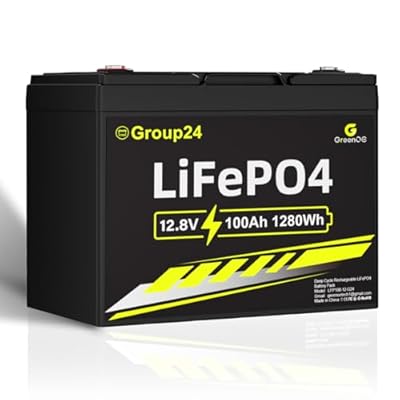GREENOE 12V 100Ah BCI Group 24 LiFePO4 Battery,Built in 100A BMS,15000 Deep Cycles Rechargeable Lithium Battery Prefect for Solar System,Camping,Home Backup,Trolling Motor