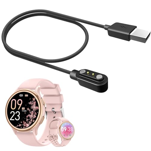 MBROS Compatible para Cable USB Compatible para Smartwatch Sanorum Reloj Inteligente Mujer 1.27'' G53 (Negro)