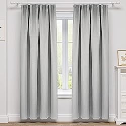 Tejidos Cortinas Opacas WOLTU Cortinas Aislantes Termicas, Cortinas Opacas para Riel Efecto Lino, 135x225 cm, Cortinas Termicas y Aislamiento para Salon y Dormitorio, 1 Pieza, Blanco