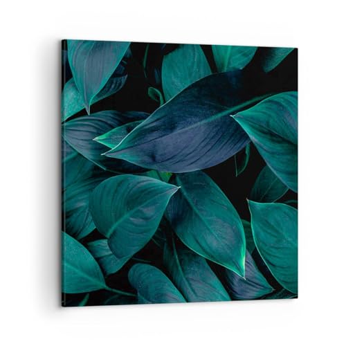 Cadre de décoration salon premium avec motif végétal moderne de 50x50cm