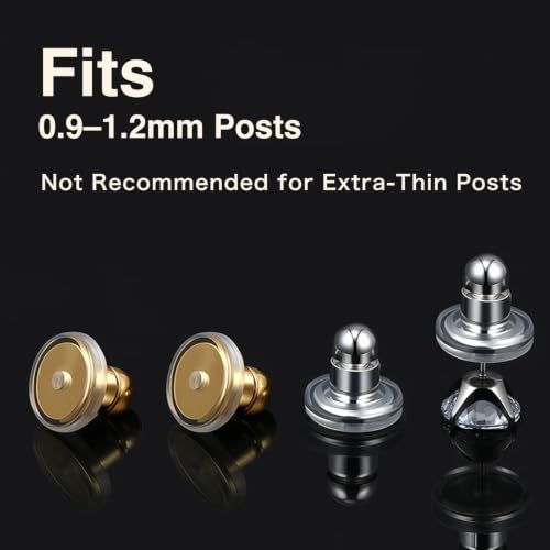 Locking Earring Backs for Droopy Ears, Safety Cap, Fits 0.9–1.2mm Posts by Generic - Image 7