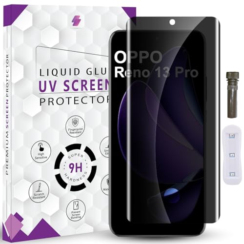 Image of Advanced HD+ UV Privacy Tempered Glass Screen Protector for Oppo Reno 13 Pro (6.83 Inch, Pack of 1) Edge to Edge Coverage Anti-Spy /Anti-Peeping 9H Hardness Screen Guard with Installation Kit