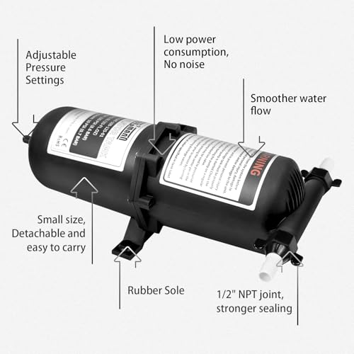 Image of WASSERMANN Pre-Pressurized Accumulator Tank,33.8 oz (1 L) 125 PSI Water Pump Flow Control with Internal Bladder Reduced Pump Cycling, Suitable for RV, Boat, Travel Trailer, Caravan