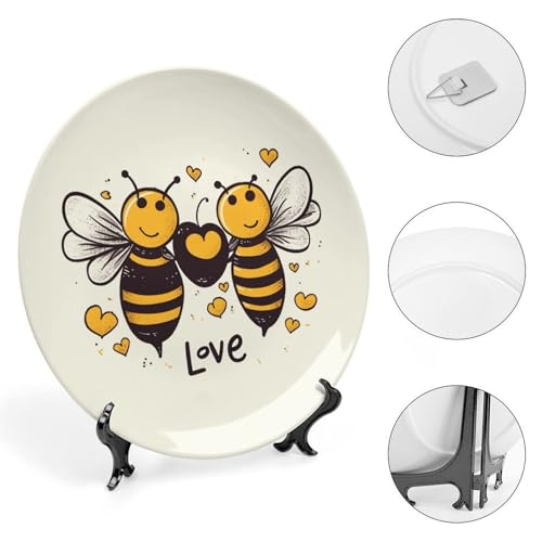 Plato decorativo de porcelana 6 pulgadas con soporte miniatura 4
