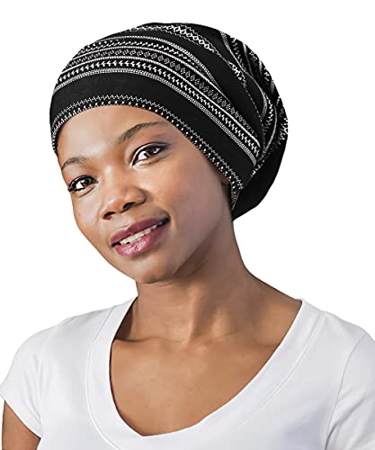 Image of Satin Lined Sleep Slouchy Cap Curly Girl Slap Headwear Gifts For Frizzy Hair Women