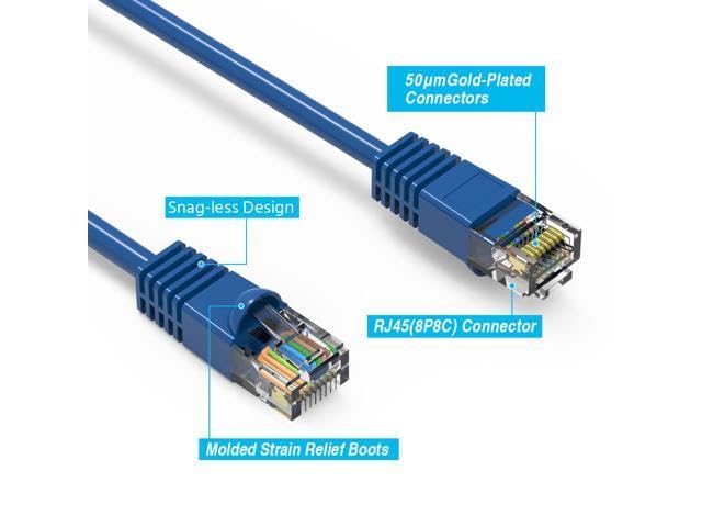 Cable de Red Ethernet Cat6 UTP 0.61 m Azul RJ45 miniatura 3