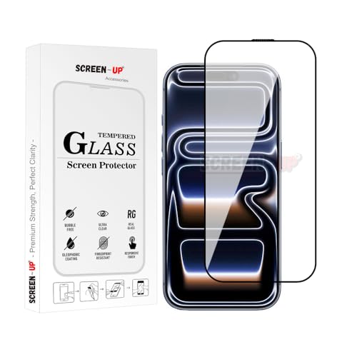 Image of ScreenUp Tempered Glass For Apple iPhone 17 Pro - Ultra Clear, 9H Scratch Resistant, Full Coverage, Easy Install Screen Protector