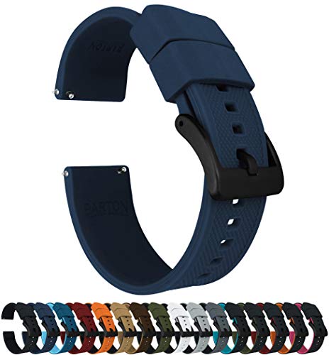 Image of BARTON Elite Silicone Watch Bands - Quick Release - Choose Strap Color & Buckle Color (Stainless Steel, Black PVD or Gunmetal Grey) - 18mm, 20mm, 22mm & 24mm Watch Straps