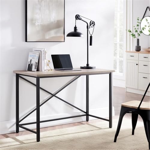 Image of Martina Rectangular 47.5'' Wide Desk in Black /Gray Oak