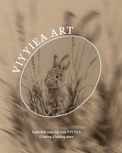 Image of VIYYIEA Vintage Gold Framed Wall Art for Living Room, Easter Canvas Prints Home Decor, Sketch Painting Picture, Bedroom Wall Decor Gifts for Friends or Family -【The Hidden Hare】-(16L x 12W)