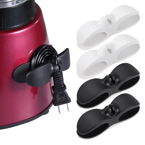 4 PCS Cord Organizer Appliances, Kitchen Appliance Winder Cable Organizer, Holder Wrapper Appliances Stick on Pressure Cooker, Mixer, Blender, Coffee Maker, Air Fryer