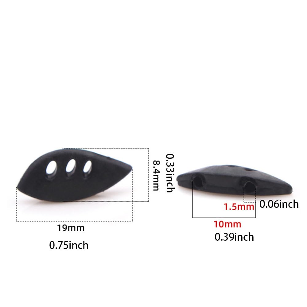 QYAJS Sunglass Nose Pads Cycling Sports Eyeglass Glasses Rubber Holder 2Paris Black