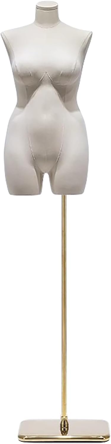 CONGRUI Clothing Mannequin, Dummy Torso with Adjustable Stand, Plus Size Female Maniqui for Fashion Store or Window Display(Gold)