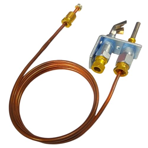 MCAMPAS Q314A4586 Pilot Burner with Thermocouple Assembly for Gas Furnaces, Boilers and Water Heaters - Natural Gas and Propane Gas Pilot Burner with Thermocouple Kit
