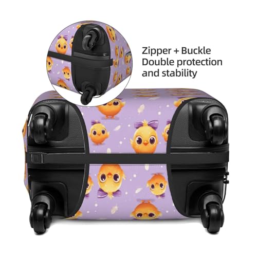 Luggage Cover Protector - Cute Bow Chick Print Suitcase Covers for Luggage Fit 25-28 Inch Suitcase3
