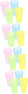 16 Peças Copo Com Canudinho Integrado Com Canudo Copos De Bebida De Plástico Decoração Para Bebê Copo De Café Copos Com Canudinho Colorido Copos De Palha Para Bebê Copo De Bebida BESPORTBLE