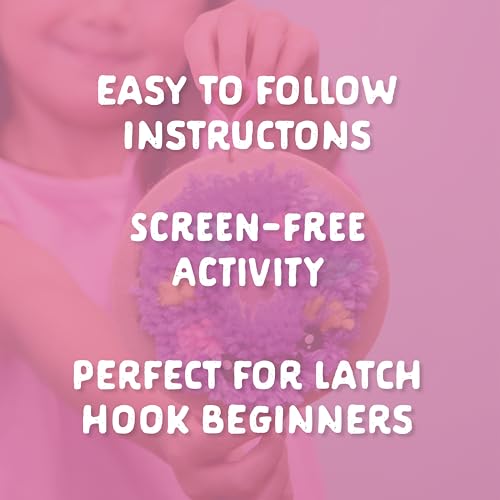 Image of LatchKits Mini Donut - Latch Hook Kits for Kids, Arts and Crafts, Yarn Art, Kids Crafts, Toys for Girls, Birthday Gift for Girls, Easy to Follow Patten, Hook Included, Craft Kits, Ages 6+