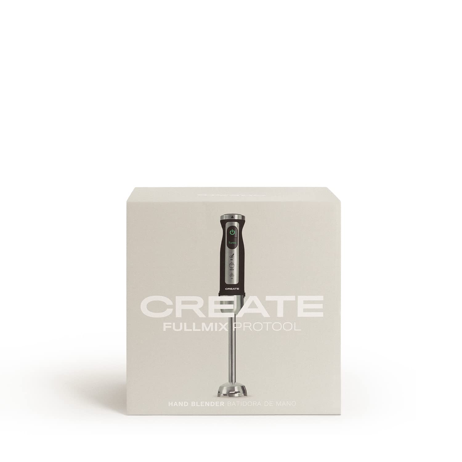 CREATE/FULLMIX PROTOOL/Batidora de mano con accesorios / 4 Cuchillas de acero inoxidable recubiertas de Titanio, 6 Accesorios, 7 velocidades + Turbo, bol de 600ml, 1500W