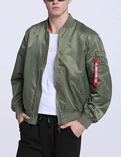 Lentta Men's Lightweight Varsity Jacket Casual Windbreaker Bomber Military Outerwear #TOP2