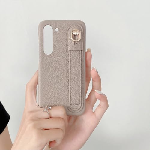 Coque Samsung S23 U antichoc en PU gris avec protection intégrale de l'appareil photo