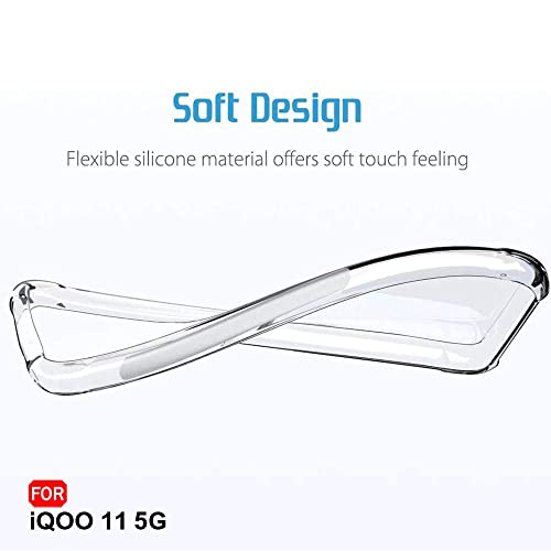 Image of TheGiftKart Crystal Clear Back Cover Case for iQOO 11 5G | Shockproof Soft TPU Case | Cushioned Edges for Ultimate Protection Back Cover Case for iQOO 11 5G (TPU, Transparent)