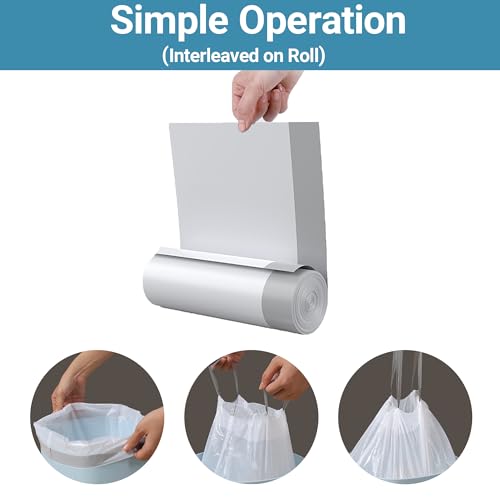 Image of Code G (200 Count) 8 Gallon Heavy Duty Drawstring Trash Bags Compatible with simplehuman Code G Garbage Can Liners 8 Gallon /30 Liter | 1.2 Mil | White