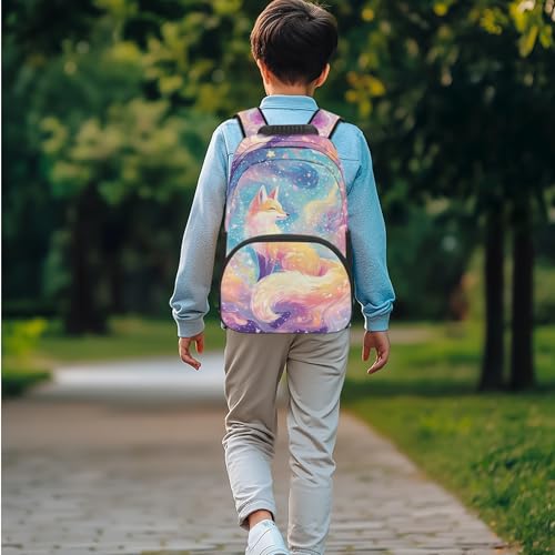 Fox Backpack Set for Girls 17 Inch School Bags Backpack with Lunch Box Water Bottle Bag Comfy Padded Back Lightweight Bookbag Set 3 In 1 for Elementary School Student Pink2