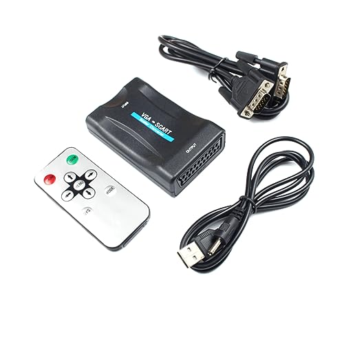 Artibetter Convertisseur vers Scart Adaptateur Pratique pour Pc à TV Compatible sans