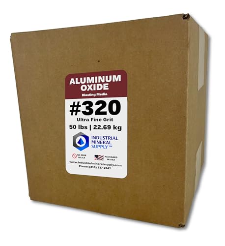 Aluminum Oxide - 50 lbs. or 22. 69 kg. - Sand Blasting Abrasive Media for Sandblasters, Sandblast Guns and Blast Cabinets (#320 Grit - Ultra Fine)