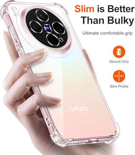 Image of Lustree Compatible with vivo X300 5G Back Cover| Clear + TPU Case with 4 Corner Air Cushion Protection & Camera Protection | Slim& Stylus Cover for vivo X300 5G