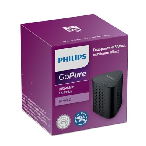 Image of Philips HESAMax HESA60C1 Replacement Cartridge - 24 /7 Dual-Power Car Air Purifier Filter, Neutralizes Formaldehyde, Toluene, TVOCs, Exhaust Gases & Odors - Long-Lasting 12-Month Cartridge