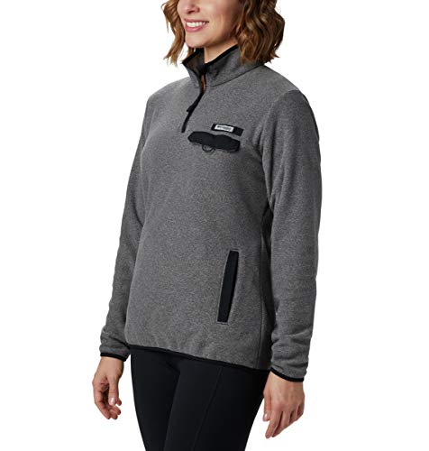 Columbia Women's Harborside Ii Fleece Pull Over, Black Heather, Large