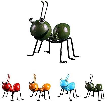 5 Metall Ameisen Deko - Bunte Gartenskulpturen 11cm Für Balkon & Terrasse